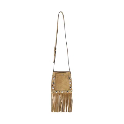 Valentino Nellcote Fringe Studded Suede Crossbody Bag In Brown