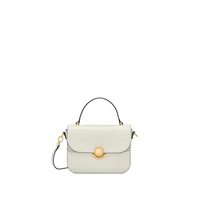 Furla Sfera S Handbag In Cream Color Leather In White