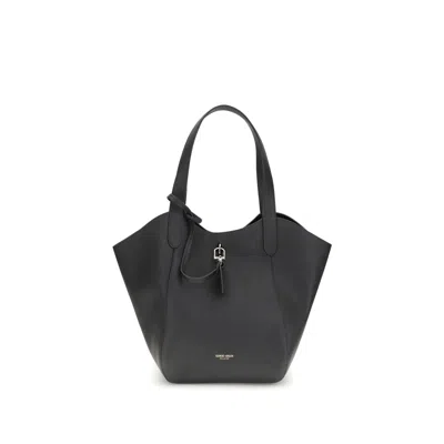 Giorgio Armani Medium Suede Shoulder Bag In Black