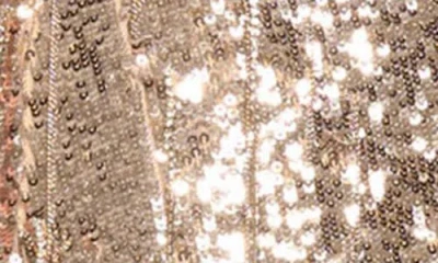 Ramy Brook Annabelle Sequin Fringe Halter Minidress In Gold