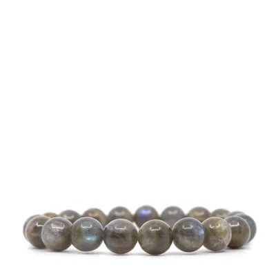 Shar Oke Men's Grey Labradorite Bracelet In Gray