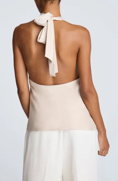 Kenneth Cole Satin Crossover Halter Blouse In Multi