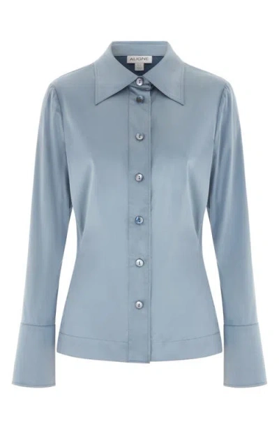 Aligne Janis Silk Blend Blouse In Blue