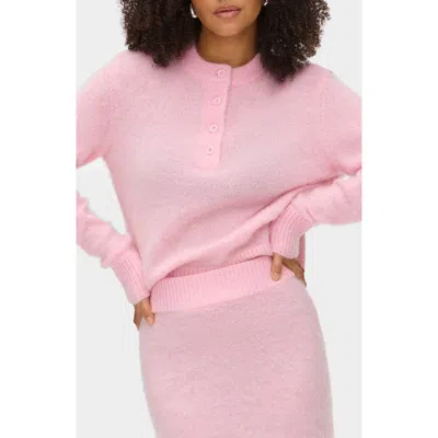 Aligne Henny Henley Sweater In Pink