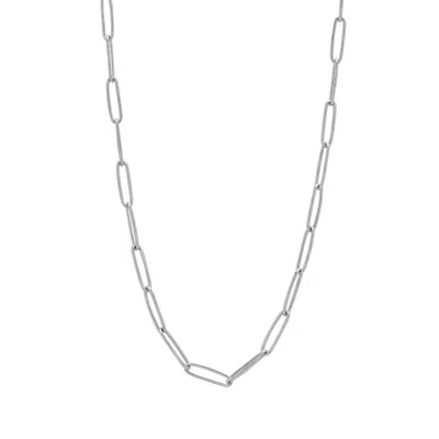 Spero London Women's Large Rectangular Sterling Silver Chain Necklace - Silver In Silver