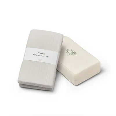 House Of Bengal Muslin Pillowcase Pair - Grey In Gray