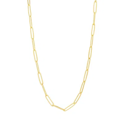 Spero London Women's Large Rectangular Sterling Silver Chain Necklace - Gold In Gold