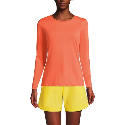 Lands' End Sunshade Upf 50 Long Sleeve Relaxed Rash Guard In Orange