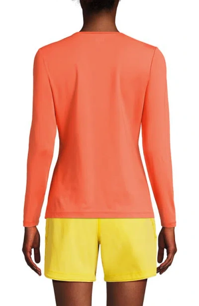 Lands' End Sunshade Upf 50 Long Sleeve Relaxed Rash Guard In Orange