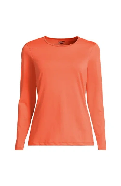 Lands' End Sunshade Upf 50 Long Sleeve Relaxed Rash Guard In Orange
