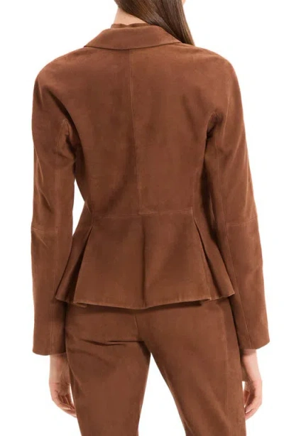 Theory Shaped Suede Blazer In Animal Print