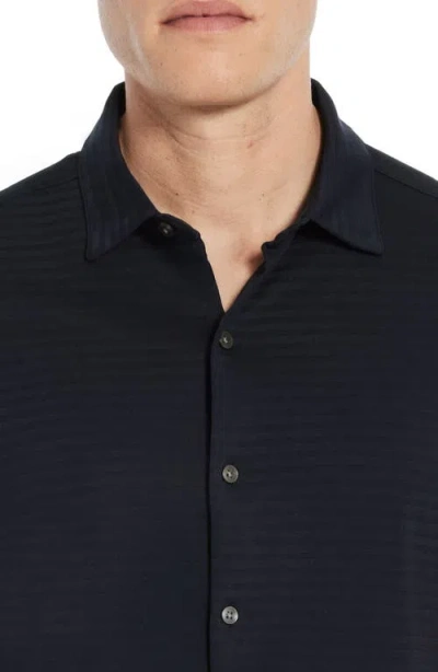 Robert Barakett Christopher Short Sleeve Pima Cotton Button-up Shirt In Blue