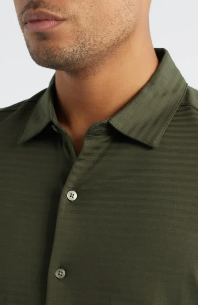 Robert Barakett Christopher Short Sleeve Pima Cotton Button-up Shirt In Green