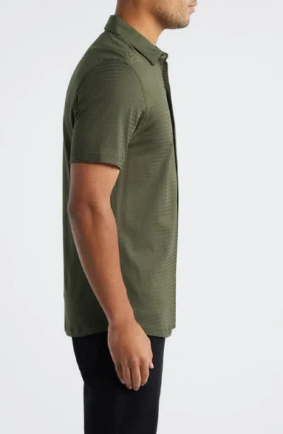 Robert Barakett Christopher Short Sleeve Pima Cotton Button-up Shirt In Green