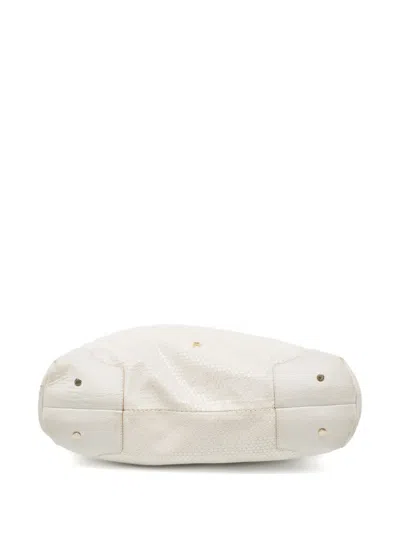 Pre-owned Aigner 2000s Leather Shoulder Bag In White