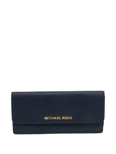 Pre-owned Michael Kors 2010 Jet Set Wallet In Blue