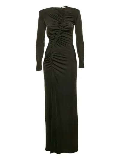 Pre-owned The New Arrivals Ilkyaz Ozel Ruched Maxi Dress In Black