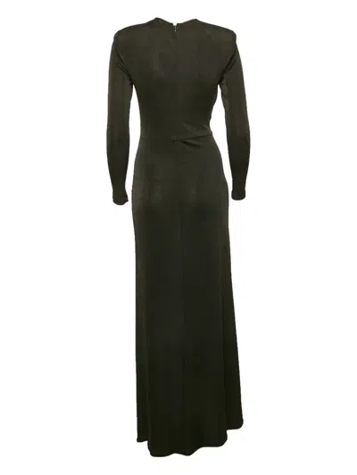 Pre-owned The New Arrivals Ilkyaz Ozel Ruched Maxi Dress In Black