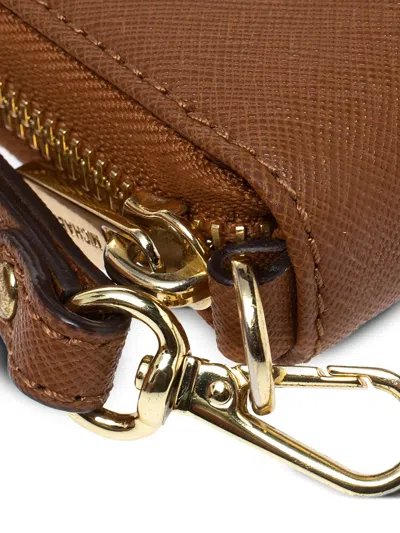 Pre-owned Michael Kors Vintage Logo-plaque Zip-around Wallet In Brown