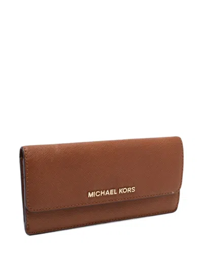 Pre-owned Michael Kors Vintage 2010 Jet Set Wallet In Brown