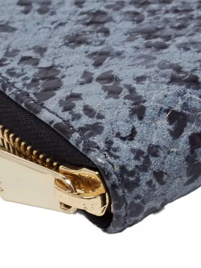 Pre-owned Furla Python-effect Zip Wallet In Black