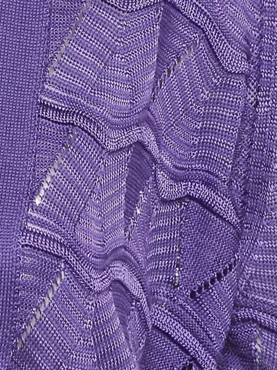 Pre-owned Missoni Chevron-knit Cardigan In Purple