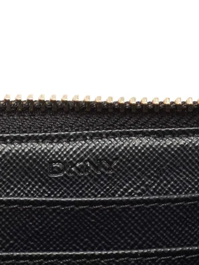 Pre-owned Dkny 绗缝皮质钱包 In Black