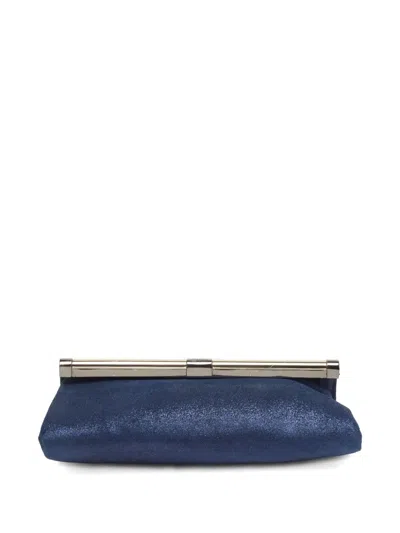 Pre-owned Diane Von Furstenberg Glitter Suede Clutch In Blue