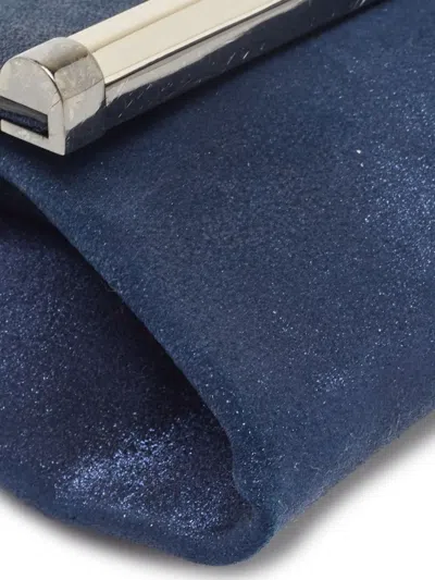 Pre-owned Diane Von Furstenberg Glitter Suede Clutch In Blue