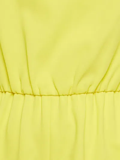 Pre-owned Alice And Olivia Ashlea Crepe-texture Playsuit In Yellow