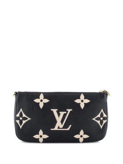 Pre-owned Louis Vuitton Multi Pochette Accessoires Bicolor Monogram Empreinte Giant Large Pouch In Black