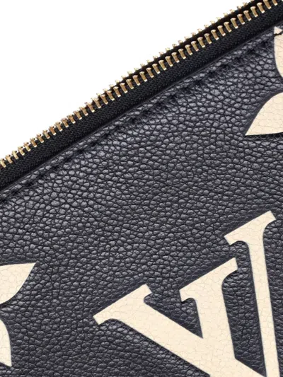 Pre-owned Louis Vuitton Multi Pochette Accessoires Bicolor Monogram Empreinte Giant Large Pouch In Black