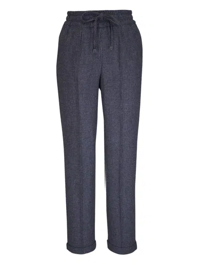Kiton Check Drawstring Trousers In Multi