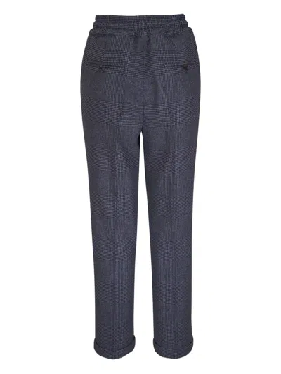 Kiton Check Drawstring Trousers In Multi