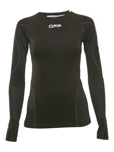 Pre-owned Off-white Arrow-print Long-sleeve Top In Black