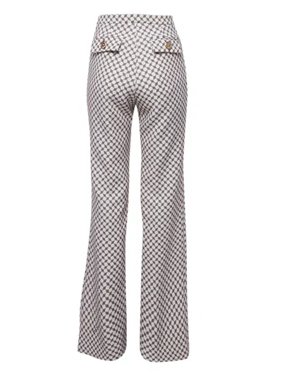 Pre-owned Elisabetta Franchi Logo-print Embellished-pocket Trousers In Neutral