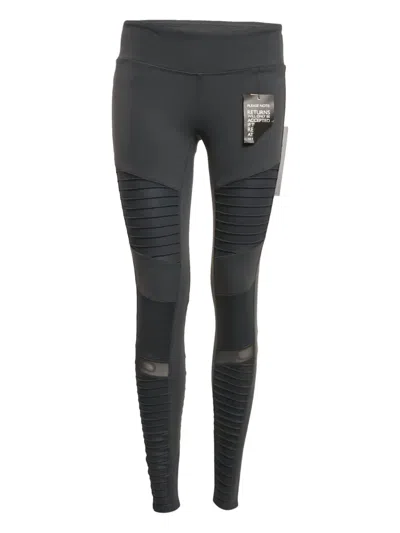 Pre-owned Alo Yoga Mesh-panel Jersey Leggings In Black