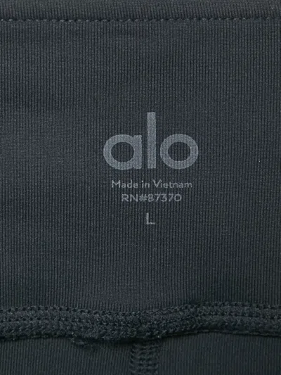 Pre-owned Alo Yoga Mesh-panel Jersey Leggings In Black