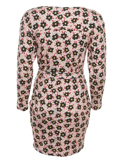 Pre-owned Love Moschino Floral-print Mini Dress In Neutral