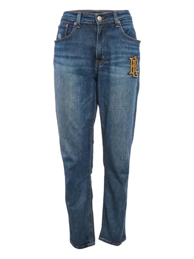 Pre-owned Ralph Lauren Logo-embroidered Jeans In Blue
