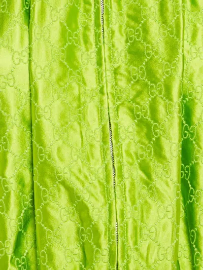 Pre-owned Gucci Gg-pattern Zip Jacket In Green