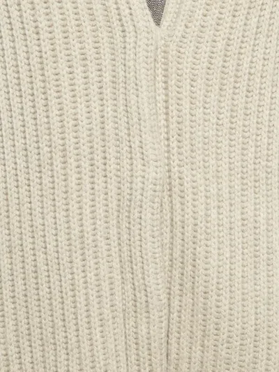 Pre-owned Brunello Cucinelli Vintage Ribbed Hooded Cardigan In Neutral