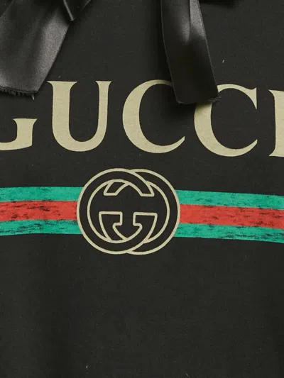 Pre-owned Gucci Embellished-collar Cotton T-shirt In Black