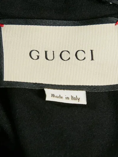 Pre-owned Gucci Embellished-collar Cotton T-shirt In Black