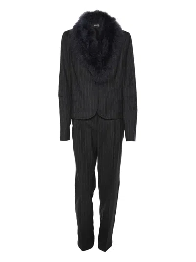 Pre-owned Love Moschino Pinstripe-pattern Suit In Gray