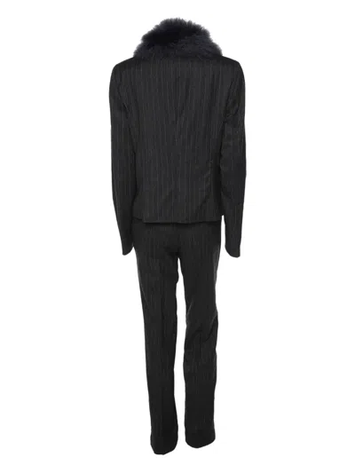 Pre-owned Love Moschino Pinstripe-pattern Suit In Gray
