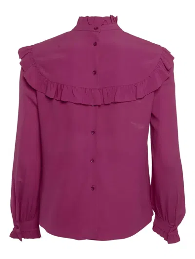 Pre-owned Missoni Ruffled High-neck Blouse In Pink