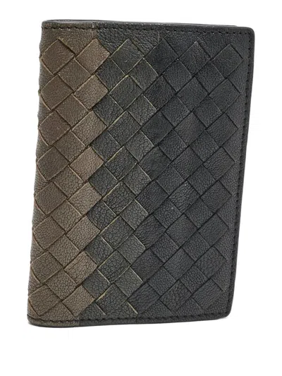 Pre-owned Bottega Veneta 2000s Intrecciato Leather Wallet In Black