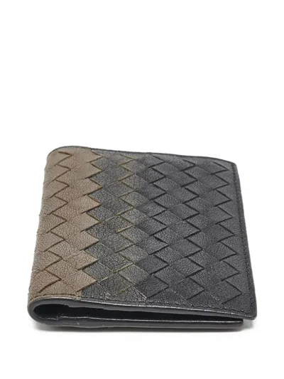 Pre-owned Bottega Veneta 2000s Intrecciato Leather Wallet In Black