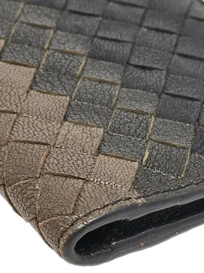 Pre-owned Bottega Veneta 2000s Intrecciato Leather Wallet In Black